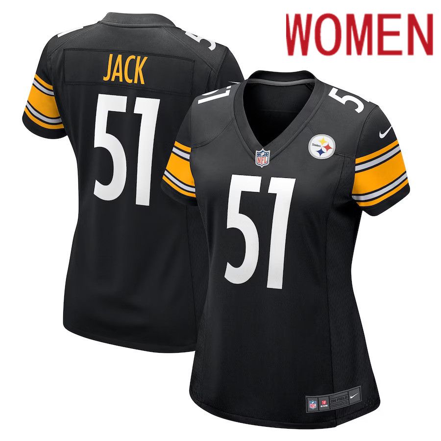 Women Pittsburgh Steelers #51 Myles Jack Nike Black Game Player NFL Jersey->women nfl jersey->Women Jersey